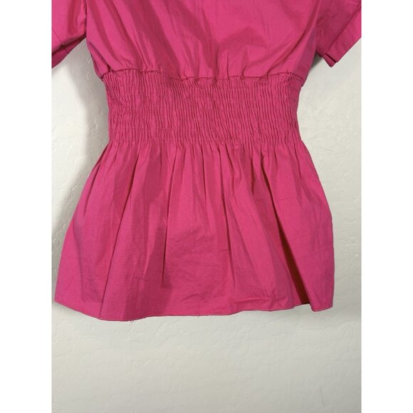 Y2K Vintage Pink Rare Jung Kim USA Babydoll Cinch Waist Top 90’s Button Down - Picture 9 of 10